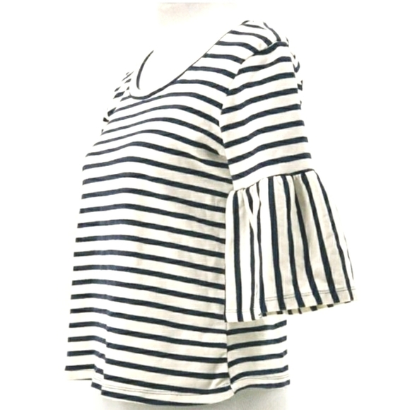 Anthropologie W5 Striped Nautical Top Bell Sleeves Size Small - Picture 5 of 8